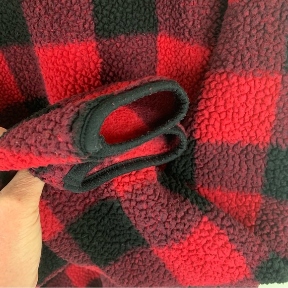 Girlie Girl C.C. Fleece Buffalo Check Red & Black Quarter Zip Women’s Size M - Picture 7 of 9